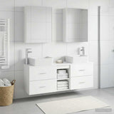 Bathroom Furniture Set 5 pcs White Engineered Wood and Glass 3406847