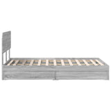 Storage Bed Grey Sonoma 135 x 190 cm Engineered Wood 3412288