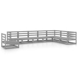 8 Piece Garden Lounge Set Grey Solid Pinewood 3075776