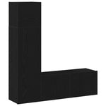 TV Cabinet Set Wall-mounted 3 pcs Black oak 130.5 x 30 x 140 cm 3333053