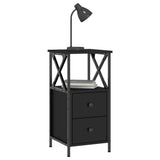Bedside Cabinet Black 34x35,5x70 cm Engineered Wood 825943