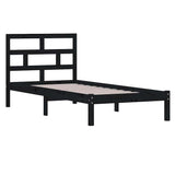 3101212 Bed Frame without Mattress Black Solid Wood 100x200 cm