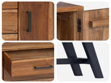 TV Stand with Drawer Natural 110 x 30 x 75 cm Solid Teak Wood 42017954