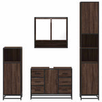 ZNTS 4 Piece Bathroom Furniture Set Brown Oak Engineered Wood 3301234
