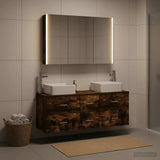 Bathroom Furniture Set 4 pcs Smoked Oak 3406787