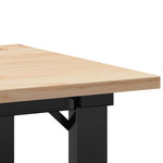 ZNTS Coffee Table O-Frame 40x40x35 cm Solid Wood Pine and Steel 3282658