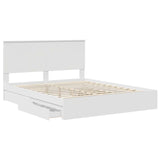Storage Bed with Headboard White 160 x 200 cm Engineered Wood 3411187