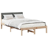 Bed frame Brown and dark grey 120 x 200 cm Solid pine wood 878680