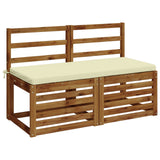 2-Piece Bench Cushions SOEST 2 pcs 100% Polyester Cream 949347