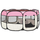 171012 Foldable Dog Playpen with Carrying Bag Pink 145x145x61 cm