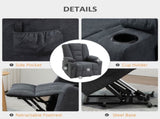 Electric Riser Recliner Armchair Oversized Chair with Cup Holder & Side Pockets for Elderly in T3398P378879