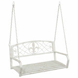 Swing Bench Steel 110.5 x 59 x 55 cm Antique White 42038694