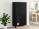 Highboard Black Oak 69.5 x 34 x 180 cm Engineered Wood 3416237