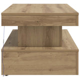 Coffee Table with LED Lights Artisian Oak 90x50x40 cm 857715