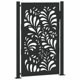 Garden Gate Black 100x150 cm Steel Wave Design 4100971
