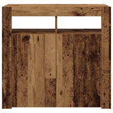 Sideboard with LED Lights Old Wood 80x35x75 cm Engineered Wood 856361