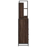 ZNTS 4 Piece Bathroom Furniture Set Brown Oak Engineered Wood 3301264