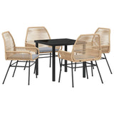 Garden Dining Set 5 pcs Brown Poly Rattan 3380877