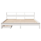Bookcase Bed without Mattress White 180x200 cm Super King Solid Wood Pine 3309801