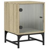 Bedside Cabinets with Glass Doors 2 pcs Sonoma Oak 35x37x50 cm 836523