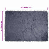 Faux Sheepskin Rug TAFALLA Anthracite 140 x 200 cm Polyester 42021593