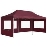 Professional Folding Party Tent with Walls Aluminium 6x3 m Wine Red 45509