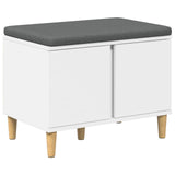 Hall Bench White 60 x 38 x 46 cm Engineered Wood and Fabric 891520
