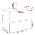 ZNTS 2 Piece Bathroom Furniture Set Ceramic and Engineered Wood 3307662