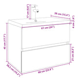 ZNTS 2 Piece Bathroom Furniture Set Ceramic and Engineered Wood 3307662