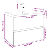 2 Piece Bathroom Furniture Set Ceramic and Engineered Wood 3307662
