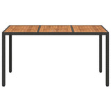 Garden Table Black 150 x 90 x 75 cm Poly Rattan 362544