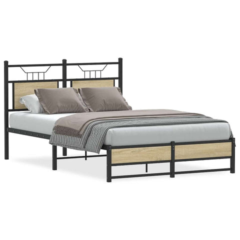 Bed Frame without Mattress Sonoma Oak 120x200 cm Engineered Wood 4106960