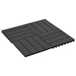 ZNTS 11 pcs Decking Tiles WPC 30x30 cm 1 sqm Black 45023