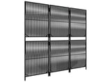 Room Divider 3 Panels Black Poly Rattan 365372