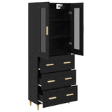 Highboard with Drawer Black Oak 69.5 x 34 x 180 cm 3416227