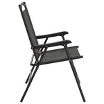 Folding Garden Chairs 4 pcs Melange Grey Steel and Textilene 3157287