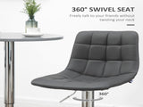 Adjustable Bar Stools Set of 2, Swivel PU Leather Upholstered Barstools with Tufted Seat and Back, T3398P341390