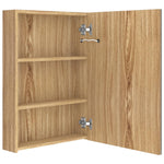 ZNTS LED Bathroom Mirror Cabinet Oak 50x13x70 cm 326492