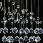 Ceiling Lamp with Crystal Beads Silver Spiral G9 281577