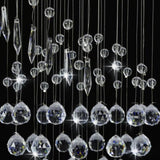 Ceiling Lamp with Crystal Beads Silver Spiral G9 281577