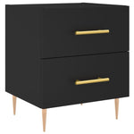 ZNTS Bedside Cabinet Black 40x35x47.5 cm Engineered Wood 827278