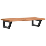 Basin Shelf Wall Mounted Steel and Solid Wood Beech 3302367