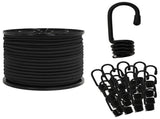 Bungee Cords with Hooks 8 mm Black PP and Rubber 42047662