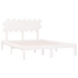 Bed Frame without Mattress White 150x200 cm King Size King Size Solid Wood 3104874