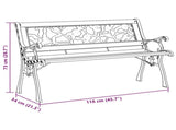 Garden Bench with Cushion Brown 116 x 54 x 73 cm Wood 319570