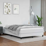 Pocket Spring Bed Mattress White 137x190x20cm Full Faux Leather 347874