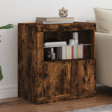 Sideboard with LED Lights Smoked Oak 60.5x37x67 cm 836620