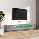 3 Piece TV Cabinet Set with LED Lights Grey Sonoma Engineered Wood 3120174