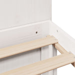 ZNTS Bookcase Bed without Mattress White 160x200cm Solid Wood Pine 3322715
