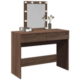 Dressing Table with LED Brown Oak 100x40x130 cm 848198